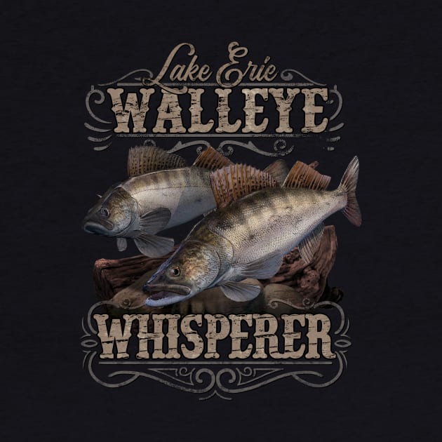 Lake Erie Walleye Whisperer Vintage Fishing by MarkusShirts